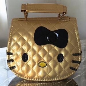 Hello Kitty Gold and Black Crossbody Mini Bag NWT